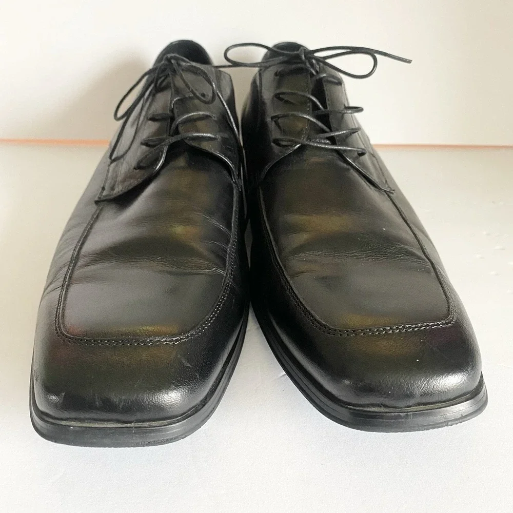 Steve Madden Newton Men's 13M Black Leather Derby Square Toe Lace-Up Shoes Dress